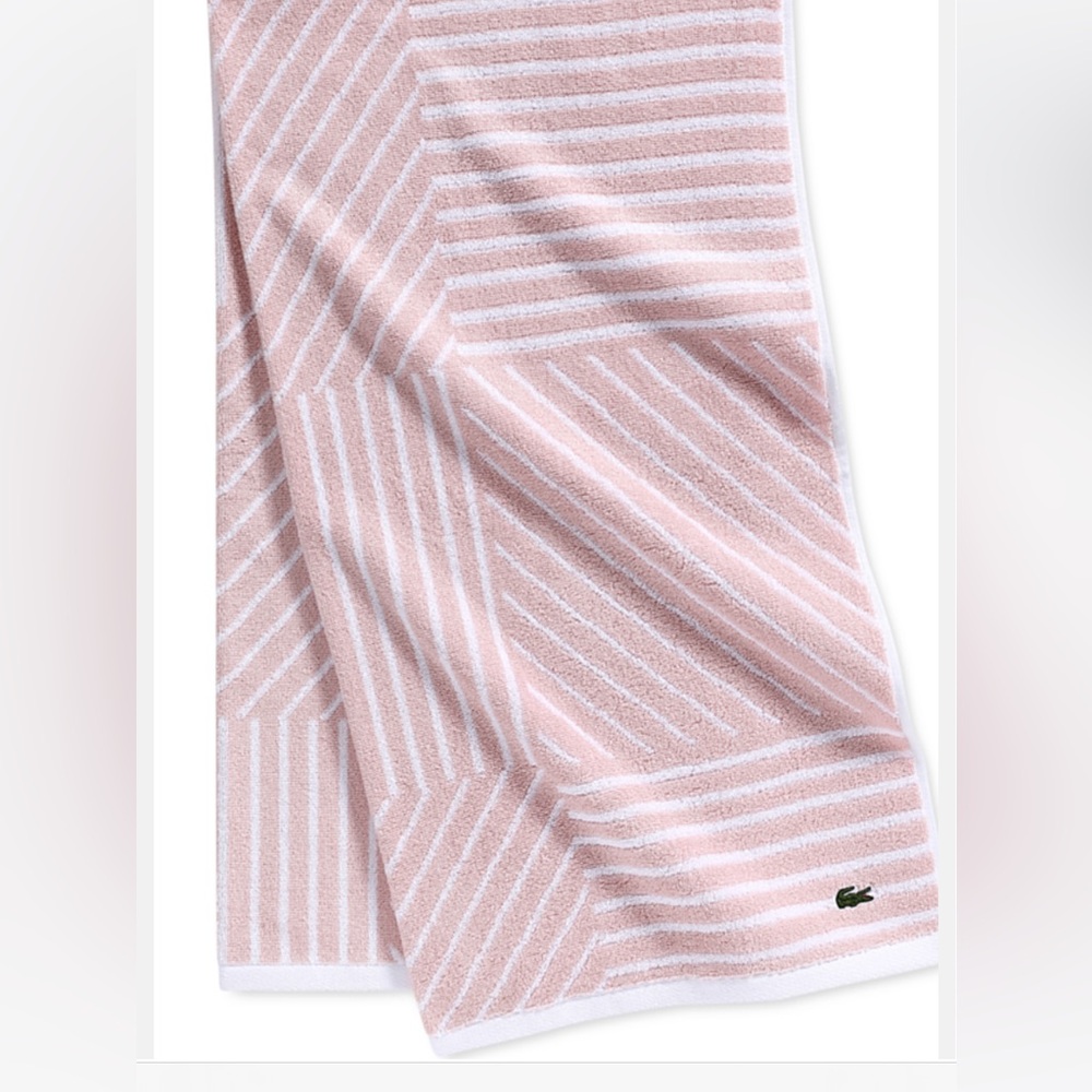 Lacoste blossom color bath towel striped 30 by 54 inches